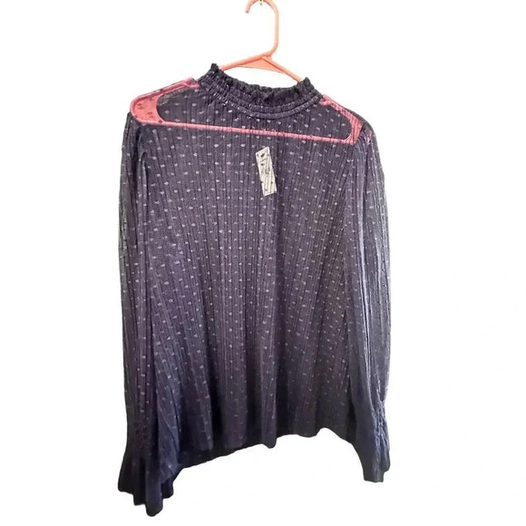 NWT Express Women's Purple High Neck Long Sleeves Blouse Top Size Extra Large - Picture 1 of 8